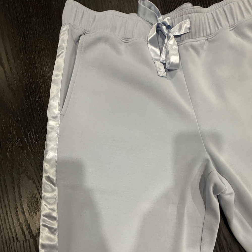 Cozy jogger/lounge pant with satin side stripe